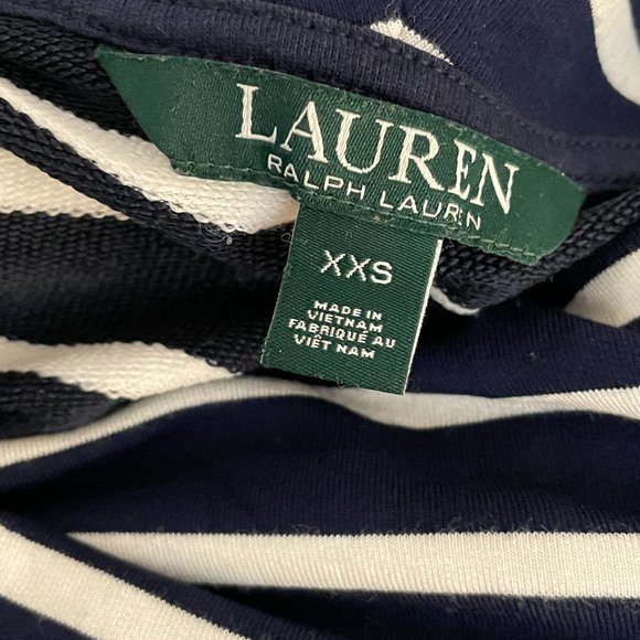 Ralph Lauren navy and white striped turtle neck top - Picture 3 of 4